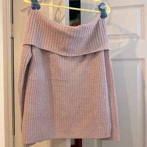 Off the shoulder dusty rose sweater